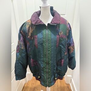 Vintage Braetan. Quilted Metallic Winter Coat. Size Large.